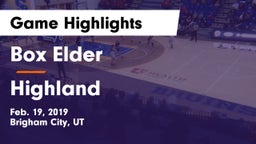 Box Elder  vs Highland Game Highlights - Feb. 19, 2019