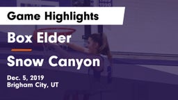 Box Elder  vs Snow Canyon  Game Highlights - Dec. 5, 2019