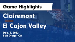 Clairemont  vs El Cajon Valley Game Highlights - Dec. 3, 2022