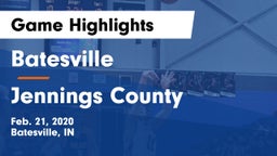 Batesville  vs Jennings County  Game Highlights - Feb. 21, 2020