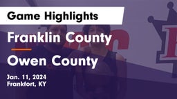 Franklin County  vs Owen County  Game Highlights - Jan. 11, 2024