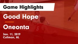 Good Hope  vs Oneonta  Game Highlights - Jan. 11, 2019