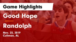 Good Hope  vs Randolph  Game Highlights - Nov. 23, 2019