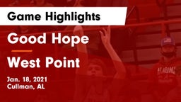 Good Hope  vs West Point  Game Highlights - Jan. 18, 2021