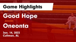 Good Hope  vs Oneonta  Game Highlights - Jan. 14, 2022