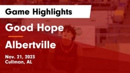 Good Hope  vs Albertville Game Highlights - Nov. 21, 2023