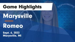 Marysville  vs Romeo  Game Highlights - Sept. 6, 2022