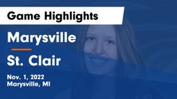 Marysville  vs St. Clair  Game Highlights - Nov. 1, 2022