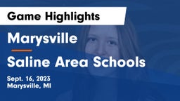 Marysville  vs Saline Area Schools Game Highlights - Sept. 16, 2023