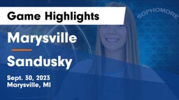 Marysville  vs Sandusky  Game Highlights - Sept. 30, 2023