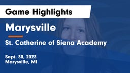 Marysville  vs St. Catherine of Siena Academy  Game Highlights - Sept. 30, 2023