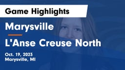 Marysville  vs L'Anse Creuse North  Game Highlights - Oct. 19, 2023