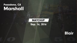 Matchup: Marshall vs. Blair  2016