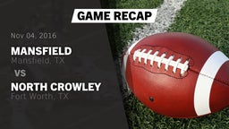 Recap: Mansfield  vs. North Crowley  2016