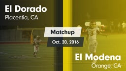 Matchup: El Dorado High vs. El Modena  2016