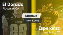 Matchup: El Dorado High vs. Esperanza  2016