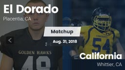 Matchup: El Dorado High vs. California  2018