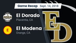 Recap: El Dorado  vs. El Modena  2018