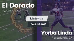 Matchup: El Dorado High vs. Yorba Linda  2018
