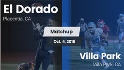 Matchup: El Dorado High vs. Villa Park  2018
