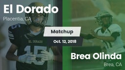 Matchup: El Dorado High vs. Brea Olinda  2018