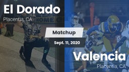 Matchup: El Dorado High vs. Valencia  2020