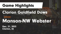 Clarion Goldfield Dows  vs Manson-NW Webster  Game Highlights - Dec. 21, 2023