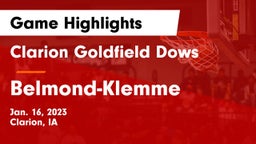 Clarion Goldfield Dows  vs Belmond-Klemme  Game Highlights - Jan. 16, 2023
