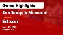 San Joaquin Memorial  vs Edison  Game Highlights - Jan. 10, 2023