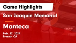 San Joaquin Memorial  vs Manteca  Game Highlights - Feb. 27, 2024