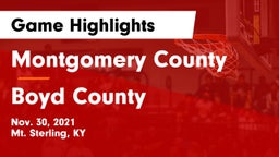 Montgomery County  vs Boyd County  Game Highlights - Nov. 30, 2021