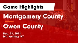 Montgomery County  vs Owen County  Game Highlights - Dec. 29, 2021