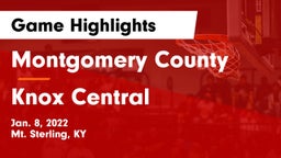 Montgomery County  vs Knox Central  Game Highlights - Jan. 8, 2022