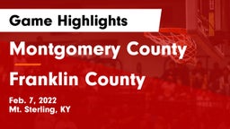 Montgomery County  vs Franklin County  Game Highlights - Feb. 7, 2022
