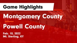 Montgomery County  vs Powell County  Game Highlights - Feb. 10, 2022