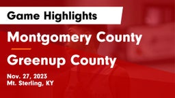 Montgomery County  vs Greenup County  Game Highlights - Nov. 27, 2023