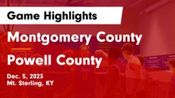 Montgomery County  vs Powell County  Game Highlights - Dec. 5, 2023