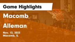 Macomb  vs Alleman  Game Highlights - Nov. 13, 2023