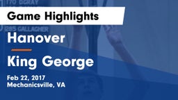 Hanover  vs King George  Game Highlights - Feb 22, 2017