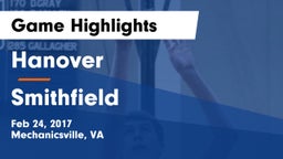 Hanover  vs Smithfield  Game Highlights - Feb 24, 2017