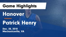 Hanover  vs Patrick Henry  Game Highlights - Dec. 28, 2018