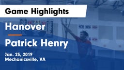 Hanover  vs Patrick Henry  Game Highlights - Jan. 25, 2019