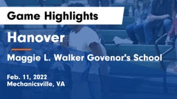 Hanover  vs Maggie L. Walker Govenor's School Game Highlights - Feb. 11, 2022