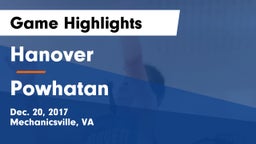 Hanover  vs Powhatan Game Highlights - Dec. 20, 2017