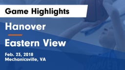 Hanover  vs Eastern View Game Highlights - Feb. 23, 2018