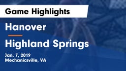 Hanover  vs Highland Springs  Game Highlights - Jan. 7, 2019