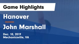 Hanover  vs John Marshall Game Highlights - Dec. 10, 2019