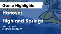 Hanover  vs Highland Springs Game Highlights - Jan. 28, 2020