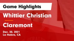 Whittier Christian  vs Claremont  Game Highlights - Dec. 30, 2021