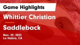 Whittier Christian  vs Saddleback  Game Highlights - Nov. 29, 2023